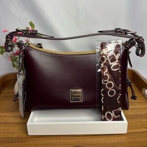 Dooney & Bourke Dark Brown LE Penrose Leather Hobo Shoulder Bag NWT